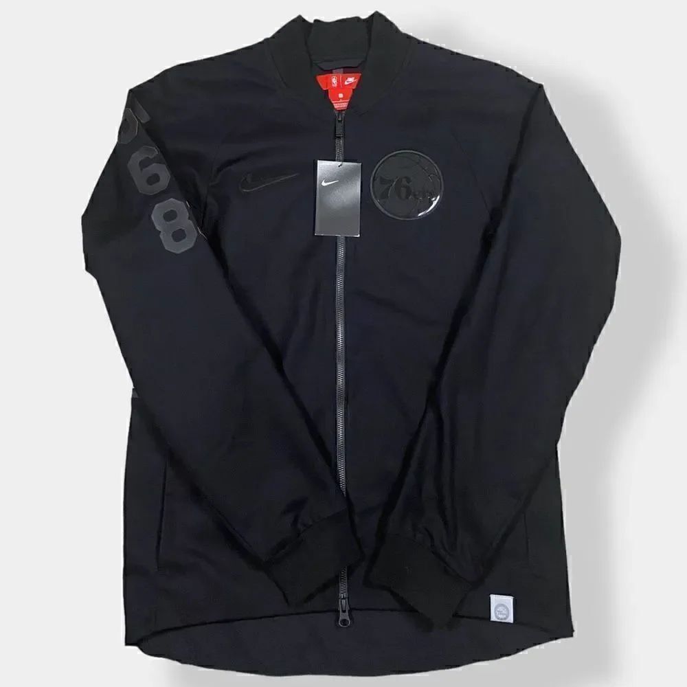 Nike Philadelphia 76ers Modern Varsity Jacket Black Mens size Small 860826-010